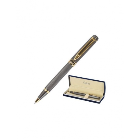 Ручка подарочная шариковая GALANT Dark Chrome, корпус матовый хром, золотистые детали, пишущий узел 0,7 мм, синяя, 140397 - фото 1