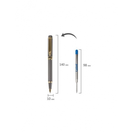 Ручка подарочная шариковая GALANT Dark Chrome, корпус матовый хром, золотистые детали, пишущий узел 0,7 мм, синяя, 140397 - фото 12