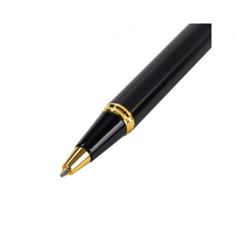 Ручка подарочная шариковая GALANT Classic, корпус черный с золотистым, золотистые детали, пишущий узел 0,7 мм, синяя, 140400 - фото 4