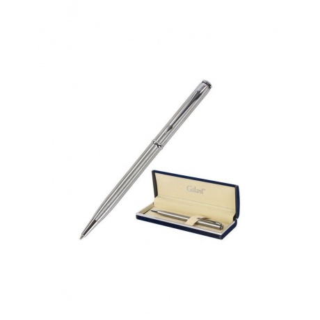 Ручка подарочная шариковая GALANT Arrow Chrome, корпус серебристый, хромированные детали, пишущий узел 0,7 мм, синяя, 140408 - фото 1