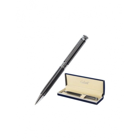 Ручка подарочная шариковая GALANT Olympic Chrome, корпус хром с черным, хромированные детали, пишущий узел 0,7 мм, синяя, 140614 - фото 1