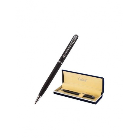 Ручка подарочная шариковая GALANT Arrow Chrome Grey, корпус серый, хромированные детали, пишущий узел 0,7 мм, синяя, 140652 - фото 1