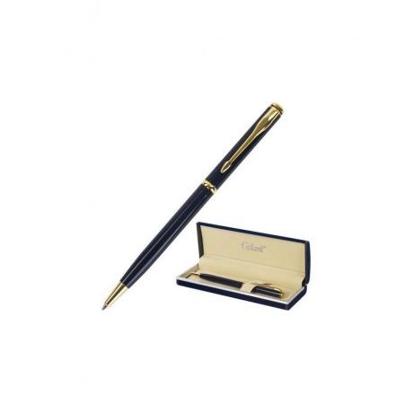 Ручка подарочная шариковая GALANT Arrow Gold Blue, корпус темно-синий, золотистые детали, пишущий узел 0,7 мм, синяя, 140653 - фото 1