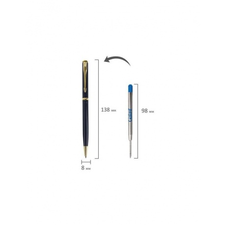 Ручка подарочная шариковая GALANT Arrow Gold Blue, корпус темно-синий, золотистые детали, пишущий узел 0,7 мм, синяя, 140653 - фото 12