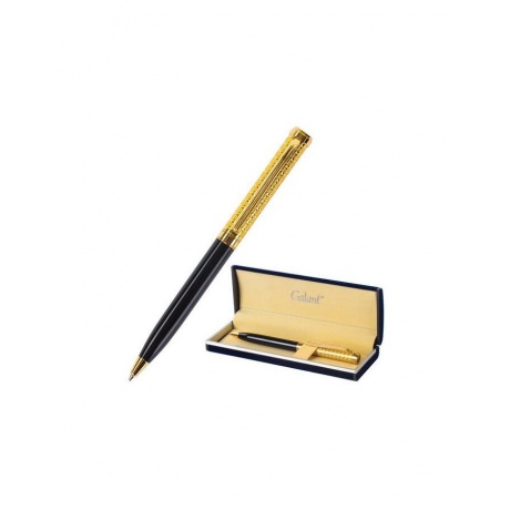 Ручка подарочная шариковая GALANT Empire Gold, корпус черный с золотистым, золотистые детали, пишущий узел 0,7 мм, синяя, 140960 - фото 1