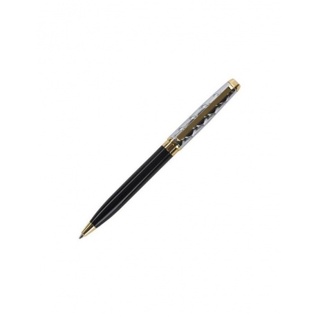 Ручка подарочная шариковая GALANT Consul, корпус черный с серебристым, золотистые детали, пишущий узел 0,7 мм, синяя, 140963 - фото 2