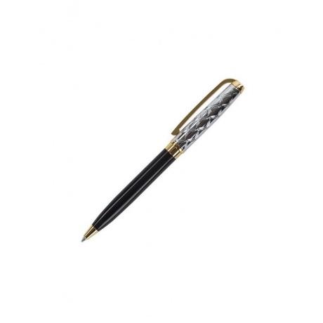 Ручка подарочная шариковая GALANT Consul, корпус черный с серебристым, золотистые детали, пишущий узел 0,7 мм, синяя, 140963 - фото 3