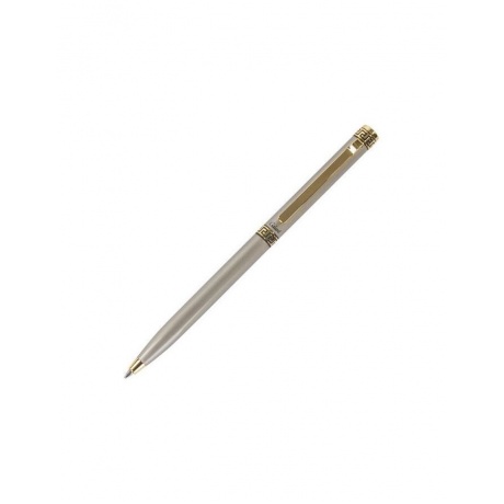 Ручка подарочная шариковая GALANT Brigitte, тонкий корпус, серебристый, золотистые детали, пишущий узел 0,7 мм, синяя, 141009 - фото 2