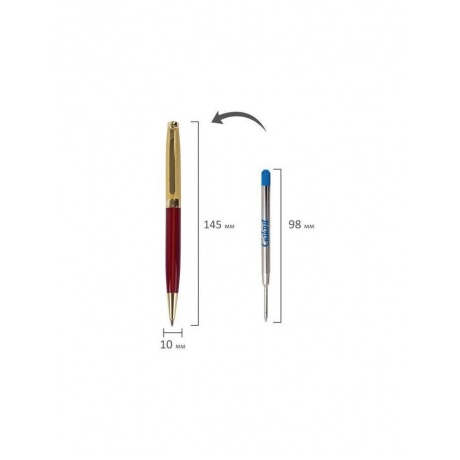 Ручка подарочная шариковая GALANT Bremen, корпус бордовый с золотистым, золотистые детали, пишущий узел 0,7 мм, синяя, 141010 - фото 12