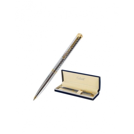 Ручка подарочная шариковая GALANT Barendorf, корпус серебристый с гравировкой, золотистые детали, пишущий узел 0,7 мм, синяя, 141011 - фото 1