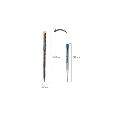 Ручка подарочная шариковая GALANT Barendorf, корпус серебристый с гравировкой, золотистые детали, пишущий узел 0,7 мм, синяя, 141011 - фото 12