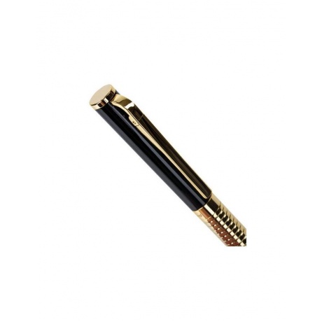 Ручка подарочная шариковая GALANT Black Melbourne, корпус золотистый с черным, золотистые детали, пишущий узел 0,7 мм, синяя, 141356 - фото 5