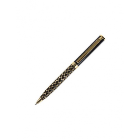 Ручка подарочная шариковая GALANT Klondike, корпус черный с золотистым, золотистые детали, пишущий узел 0,7 мм, синяя, 141357 - фото 2