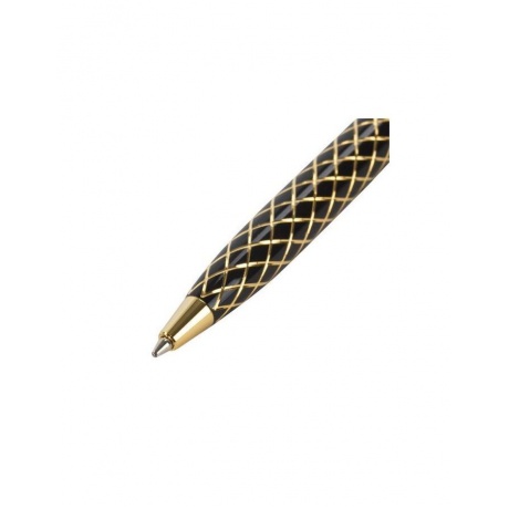 Ручка подарочная шариковая GALANT Klondike, корпус черный с золотистым, золотистые детали, пишущий узел 0,7 мм, синяя, 141357 - фото 4