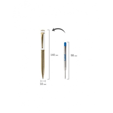 Ручка подарочная шариковая GALANT Mont Pelerin, корпус золотистый с белым, золотистые детали, пишущий узел 0,7 мм, синяя, 141661 - фото 12