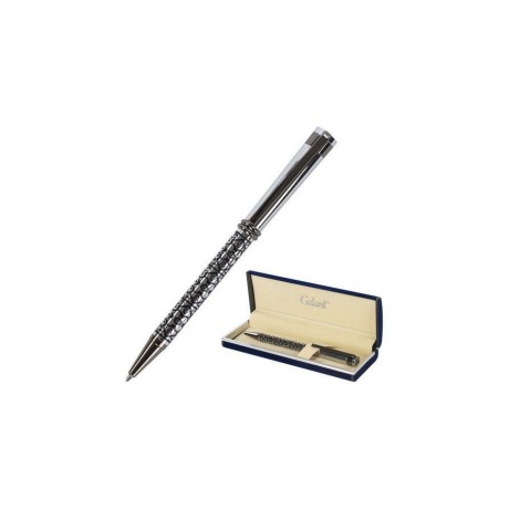 Ручка подарочная шариковая GALANT Locarno, корпус серебристый с черным, хромированные детали, пишущий узел 0,7 мм, синяя, 141667 - фото 1