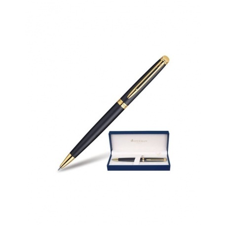 Ручка подарочная шариковая WATERMAN Hemisphere Matt Black GT, че...