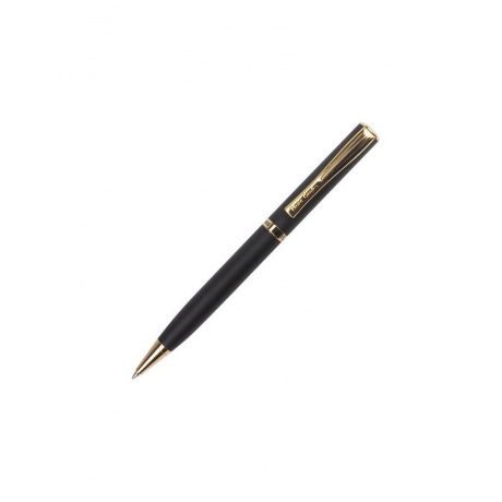 Ручка подарочная шариковая PIERRE CARDIN (Пьер Карден) Eco, корпус черный матовый, латунь, золотистые детали, синяя, PC0867BP - фото 1