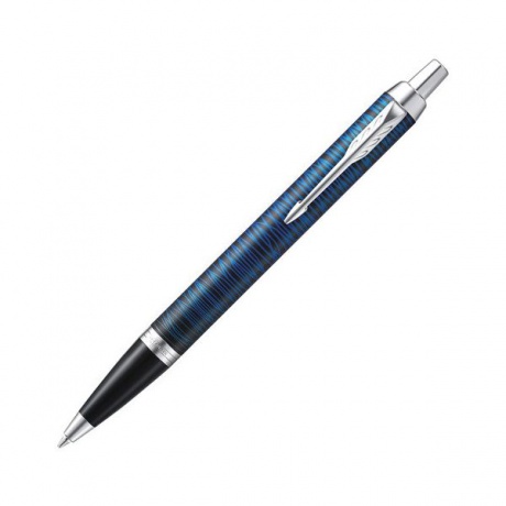 Ручка шариковая PARKER IM Blue Origin CT, корпус черный матовый, хромированные детали, синяя, 2073476 - фото 1