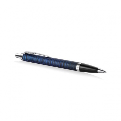 Ручка шариковая PARKER IM Blue Origin CT, корпус черный матовый, хромированные детали, синяя, 2073476 - фото 4