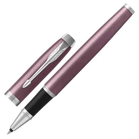Ручка-роллер PARKER IM Core Light Purple CT, корпус светло-пурпурный лак, хромированные детали, черная, 1931635 - фото 1