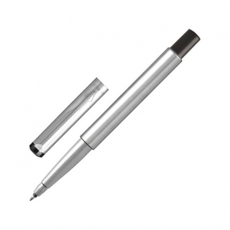 Ручка-роллер PARKER Vector Stainless Steel CT, корпус серебристый, дет. нерж. сталь, синяя,2025444 - фото 1