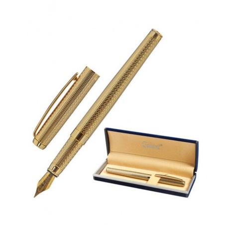 Ручка подарочная перьевая GALANT &quot;VERSUS&quot;, корпус золотистый, детали золотистые, узел 0,8 мм, синяя, 143528 - фото 1