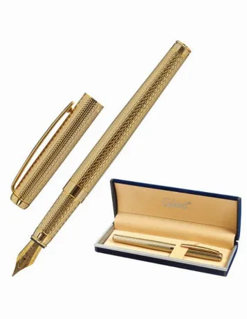 Ручка подарочная перьевая GALANT "VERSUS", корпус золотистый, де...