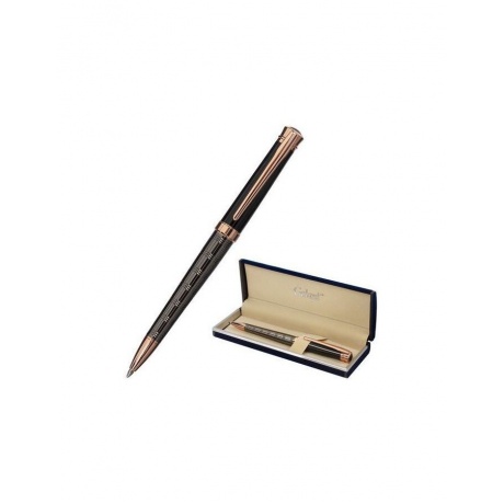 Ручка подарочная шариковая GALANT &quot;COLLAGE&quot;, корпус черный/металлический, детали розовое золото, узел 0,7 мм, синяя, 143507 - фото 1