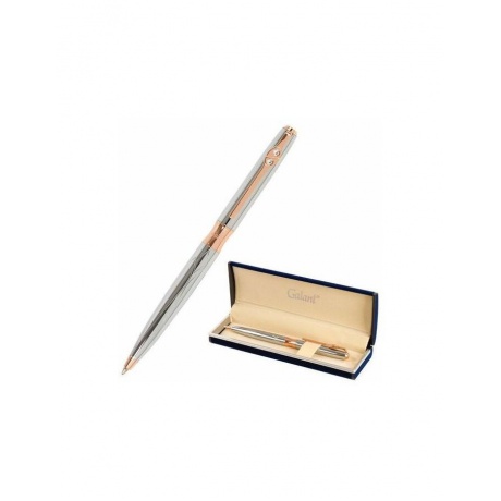 Ручка подарочная шариковая GALANT &quot;NUANCE SILVER&quot;, корпус серебристый, детали розовое золото, узел 0,7 мм, синяя, 143520 - фото 1