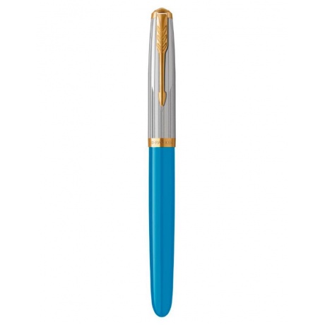 Ручка перьев. Parker 51 Premium (CW2169078) Turquoise GT F сталь нержавеющая подар.кор. - фото 2