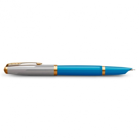 Ручка перьев. Parker 51 Premium (CW2169078) Turquoise GT F сталь нержавеющая подар.кор. - фото 3