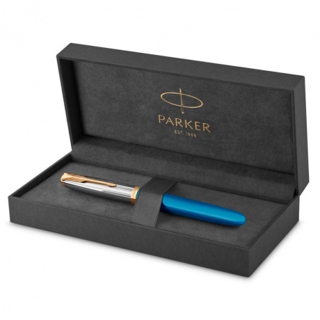 Ручка перьев. Parker 51 Premium (CW2169078) Turquoise GT F сталь нержавеющая подар.кор. - фото 5