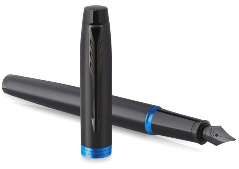 Ручка перьев. Parker IM Vibrant Rings F315 (CW2172859) Marine Blue PVD M сталь нержавеющая подар.кор. стреловидный пиш. наконечник кругл. телескопич.корпус - фото 4
