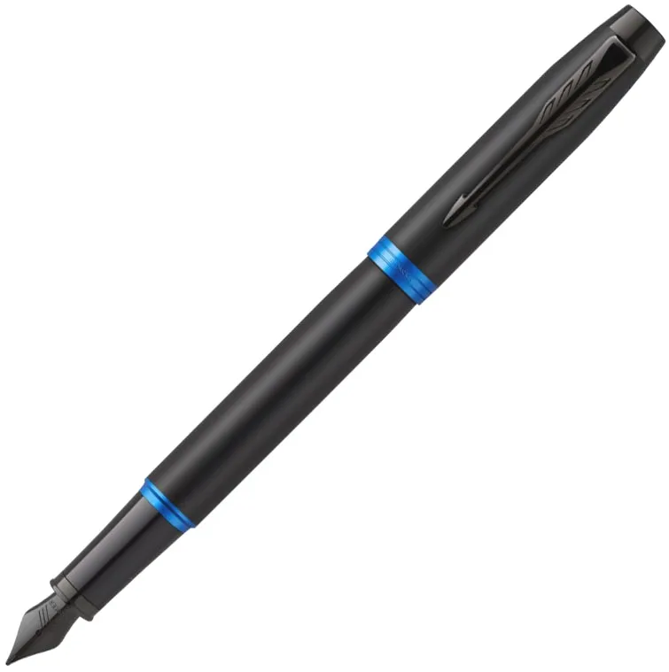 Ручка перьев. Parker IM Vibrant Rings F315 (CW2172859) Marine Blue PVD M сталь нержавеющая подар.кор. стреловидный пиш. наконечник кругл. телескопич.корпус - фото 1