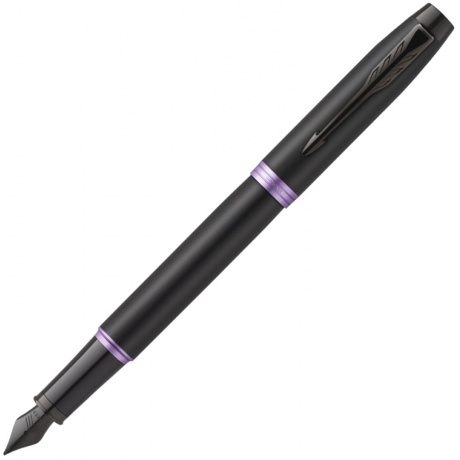 Ручка перьев. Parker IM Vibrant Rings F315 (CW2172949) Amethyst Purple PVD M сталь нержавеющая подар.кор. стреловидный пиш. наконечник кругл. телескопич.корпус - фото 1