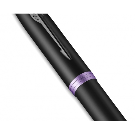 Ручка перьев. Parker IM Vibrant Rings F315 (CW2172949) Amethyst Purple PVD M сталь нержавеющая подар.кор. стреловидный пиш. наконечник кругл. телескопич.корпус - фото 5