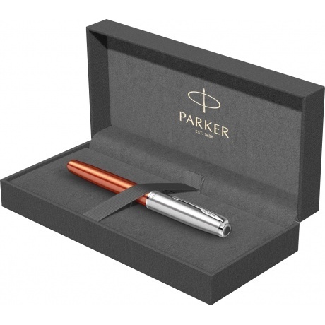 Ручка перьев. Parker Sonnet Essential SB F545 (CW2169228) LaqOrange CT F сталь нержавеющая подар.кор. - фото 4