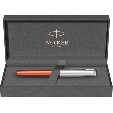 Ручка перьев. Parker Sonnet Essential SB F545 (CW2169228) LaqOrange CT F сталь нержавеющая подар.кор. - фото 3