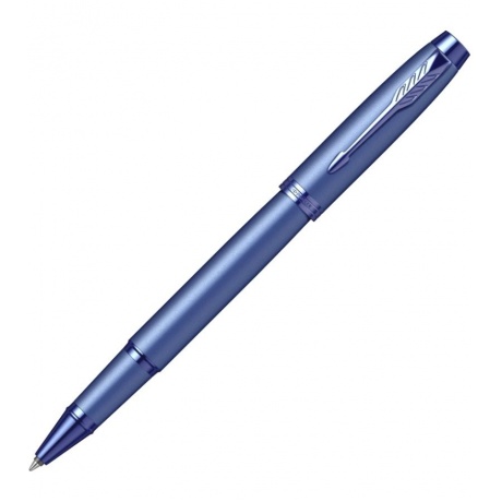Ручка роллер Parker IM Monochrome T328 (CW2172965) Blue PVD F черн. черн. подар.кор. сменный стержень 1стерж. кругл. телескопич.корпус 1цв. - фото 1