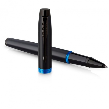 Ручка роллер Parker IM Vibrant Rings T315 (CW2172860) Marine Blue PVD F черн. черн. подар.кор. сменный стержень 1стерж. линия 0.5мм кругл. телескопич.корпус - фото 3