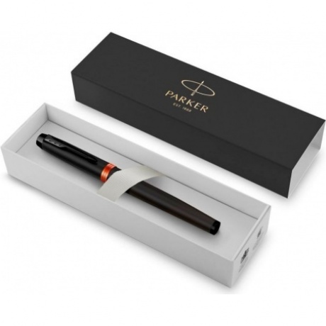 Ручка роллер Parker IM Vibrant Rings T315 (CW2172945) Flame Orange PVD F черн. черн. подар.кор. сменный стержень 1стерж. линия 0.5мм кругл. телескопич.корпус 1цв. - фото 6