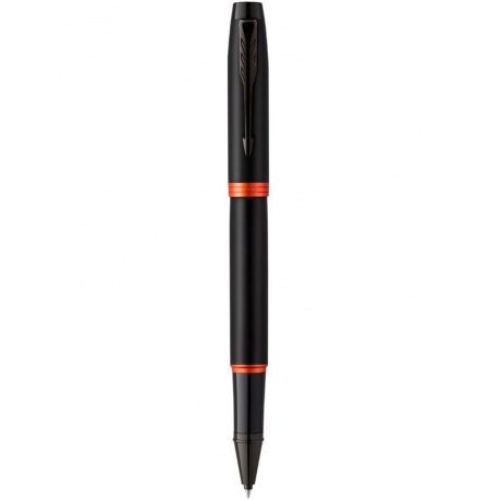 Ручка роллер Parker IM Vibrant Rings T315 (CW2172945) Flame Orange PVD F черн. черн. подар.кор. сменный стержень 1стерж. линия 0.5мм кругл. телескопич.корпус 1цв. - фото 1