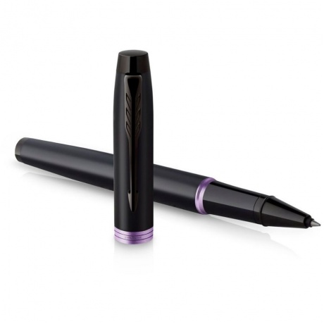 Ручка роллер Parker IM Vibrant Rings T315 (CW2172950) Amethyst Purple PVD F черн. черн. подар.кор. сменный стержень 1стерж. линия 0.5мм кругл. телескопич.корпус - фото 2