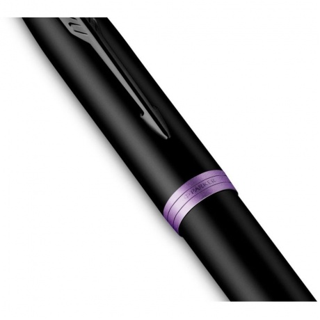 Ручка роллер Parker IM Vibrant Rings T315 (CW2172950) Amethyst Purple PVD F черн. черн. подар.кор. сменный стержень 1стерж. линия 0.5мм кругл. телескопич.корпус - фото 4
