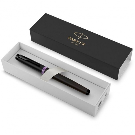 Ручка роллер Parker IM Vibrant Rings T315 (CW2172950) Amethyst Purple PVD F черн. черн. подар.кор. сменный стержень 1стерж. линия 0.5мм кругл. телескопич.корпус - фото 5