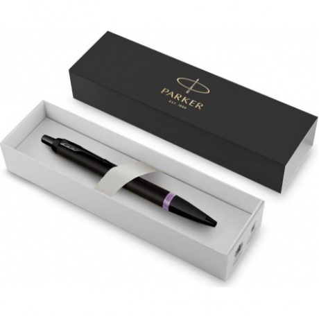 Ручка шариков. Parker IM Vibrant Rings K315 (CW2172951) Amethyst Purple PVD M син. черн. подар.кор. - фото 4
