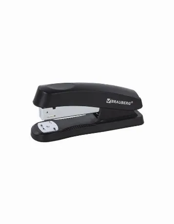 Степлер №24/6, 26/6 BRAUBERG Standard+, до 30 листов, черный
