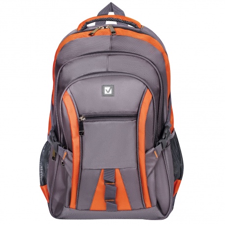Рюкзак BRAUBERG SpeedWay 2, 25 л, размер 46х32х19 см, ткань, серо-оранжевый, 224448 - фото 1