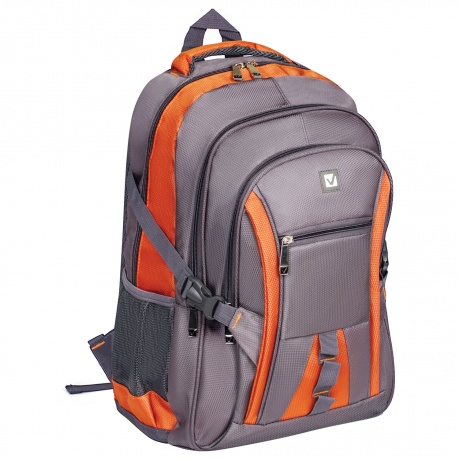 Рюкзак BRAUBERG SpeedWay 2, 25 л, размер 46х32х19 см, ткань, серо-оранжевый, 224448 - фото 5